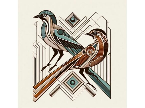 Birds As Part of a Decorative Art Deco D: A Designer’s Asset Guide