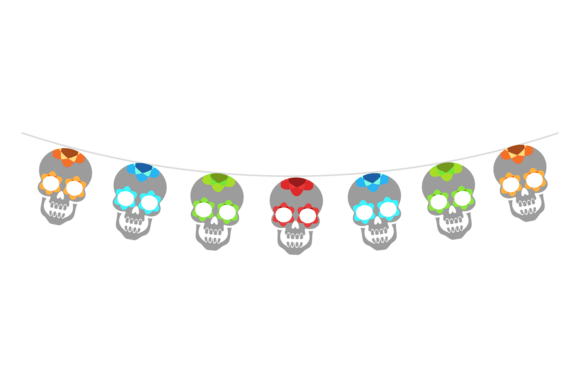 Color Skull Garland: Decorative Party H for Bold Designs