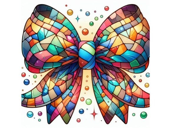 Cubist Decorative Bow Fragmented with Mu: A Bold Design Asset