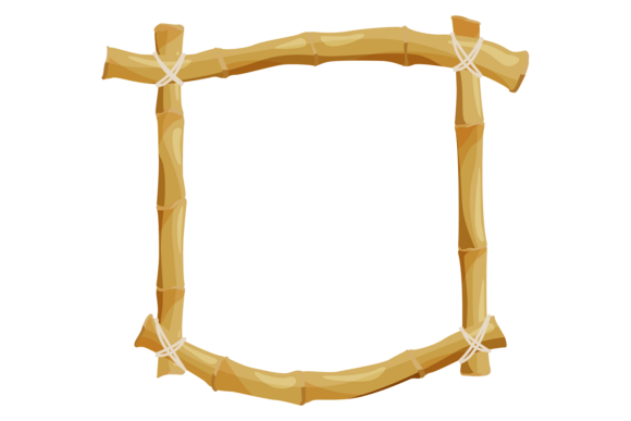 Decorative Bamboo Border: Natural Wooden Design Style