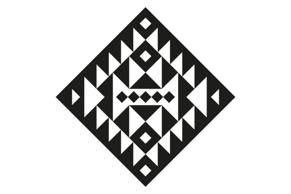Decorative Geometric Black Tattoo in Azt: Bold & Striking
