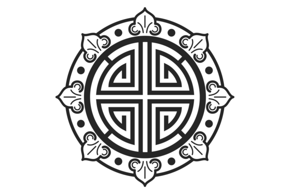 Decorative Korean Pattern Circle. Black: A Modern Ornament for Bold Design