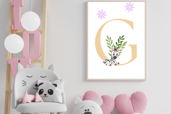 Decorative Letter G with Animal Wall Art