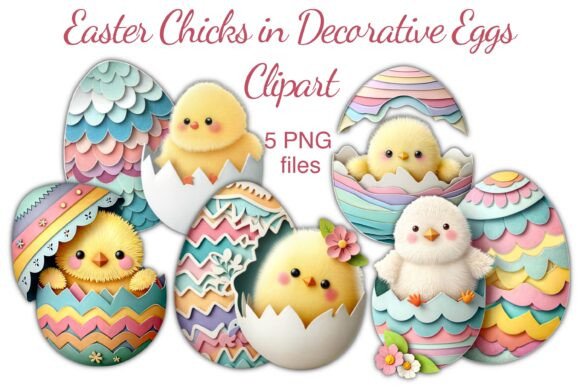 Easter Chicks in Decorative Eggs: A Spring Design Delight