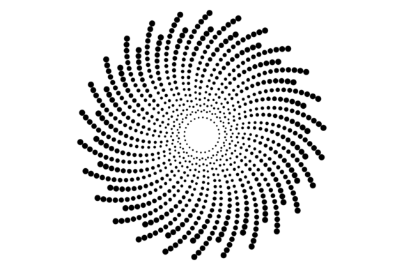 Exploring the Dot Radial Pattern: Decorative Black Cir Design
