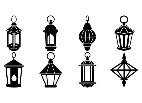 Illuminate Your Designs with Decorative Lantern Silhouettes