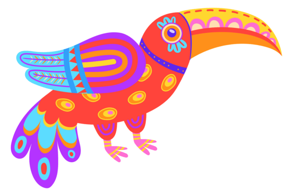 Mexican Bird in Decorative Boho Style: A Designer's Asset