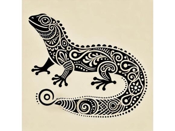 Ornamental Lizard with Decorative Scales: A Visual Asset for Distinctive Projects