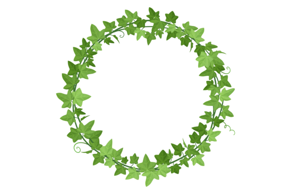 Round Vine Frame: A Decorative Green Liana for Creative Projects