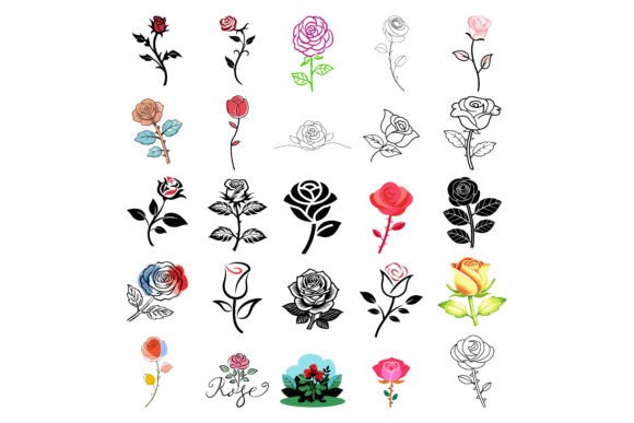 Timeless Elegance: The Rose Flower Vector Decorative Icon Set