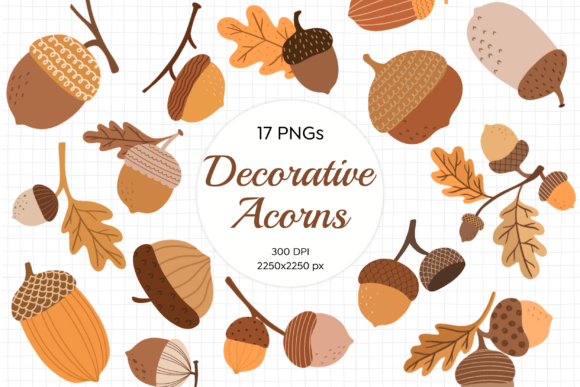 Unleash Autumn's Charm: The Art of Decorative Acorns Clipart