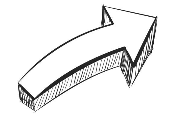 Unleash Creativity with Hand Drawn 3d Arrow Decorative Doodle M